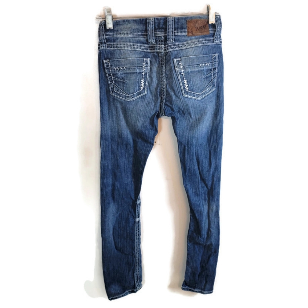 BKE Stella Low Rise Distressed Straight Leg Jeans - Picture 3 of 15